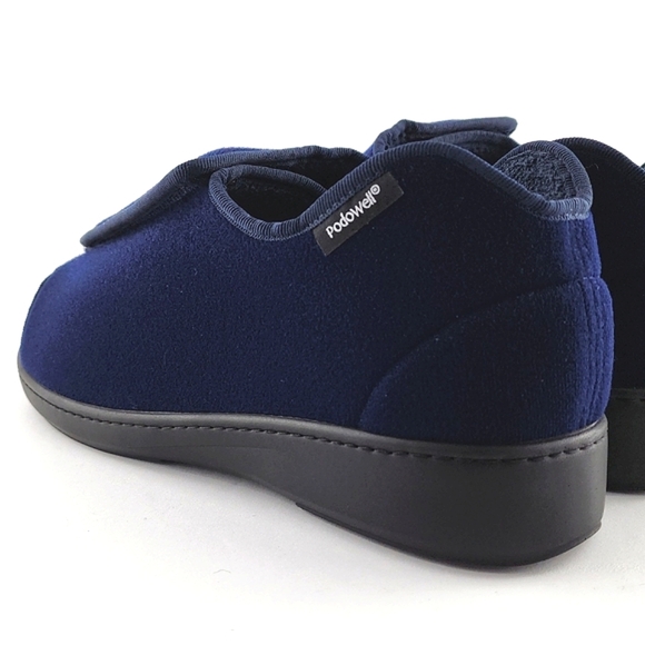 Podowell Unisex Adults Blue Alexis Hi-Top Slippers Velcro Antibacterial Washable - Picture 6 of 15